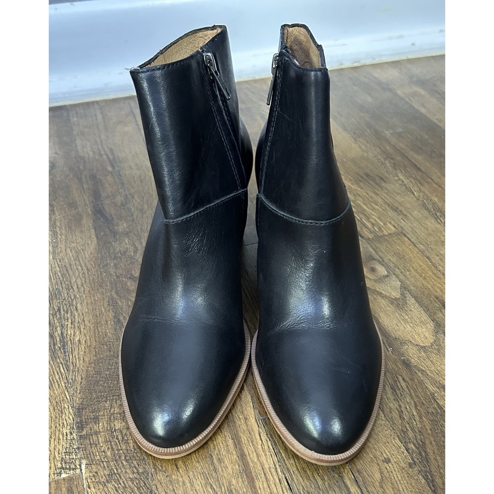 Madewell Rosie ankle boots in black leather side zipper Women's Size 9 Timeless